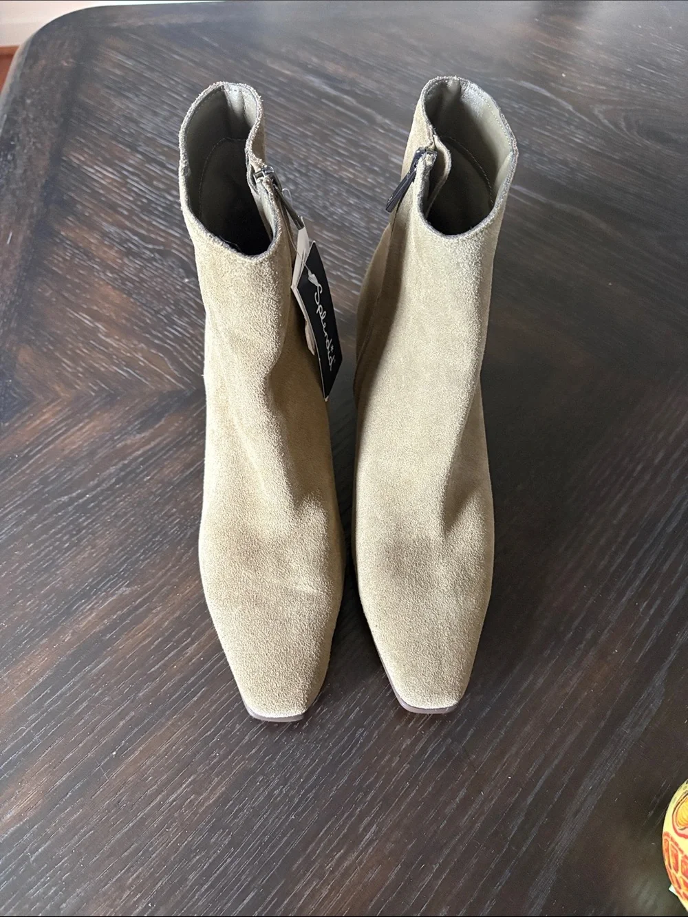 Splendid Julianna Genuine Suede Ankle Boots Olive Kitten Heel Women’s 7 NWT
